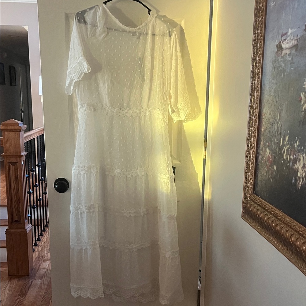 NWT Lulus Elegant White Lace Dress